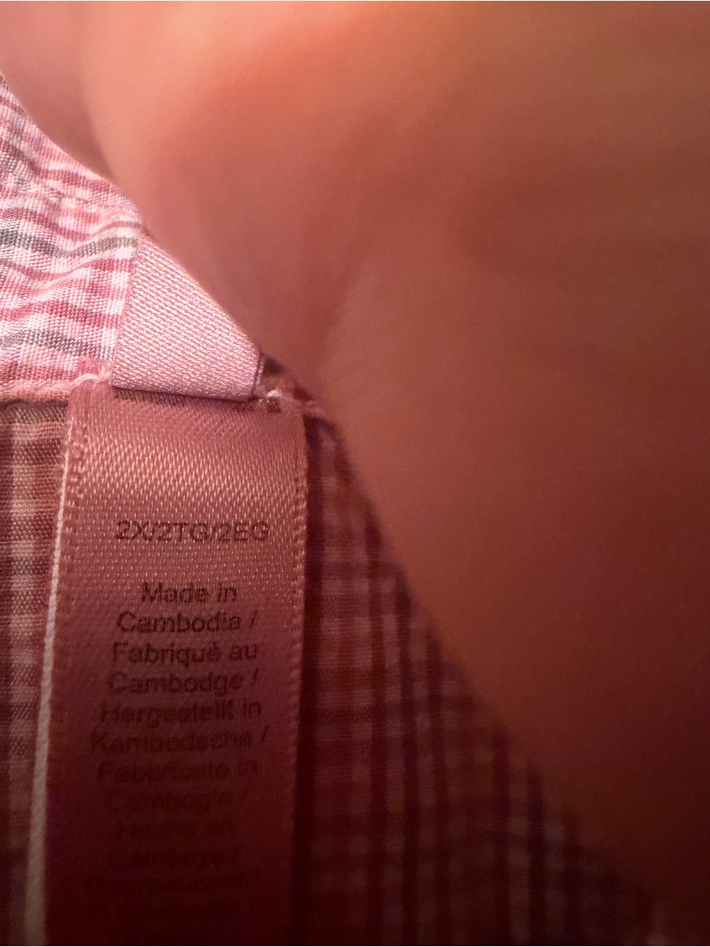 SKIMS Light Pink Checked Long-Sleeve Button-Down Shirt - Picture 6 of 7